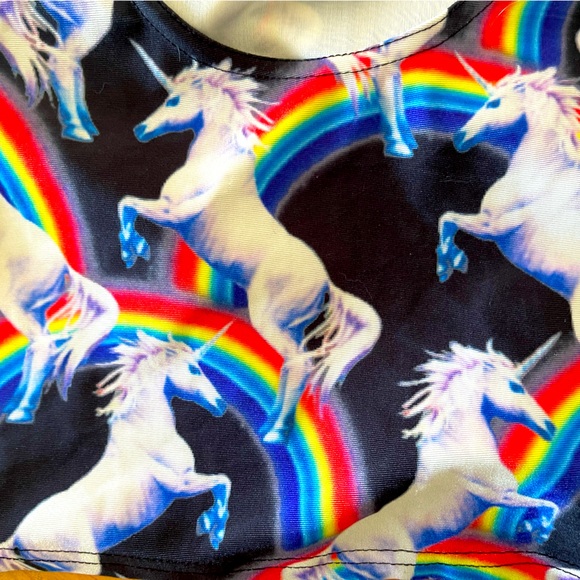 Unicorn Rainbow Crop Top Tank - Picture 6 of 7